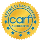 Aspire to Excellence CARF award logo.