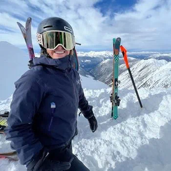 Dr. Koder with ski gear on the slopes.