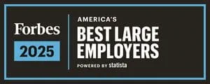 Forbes 2025 American's Best Large Employers badge.