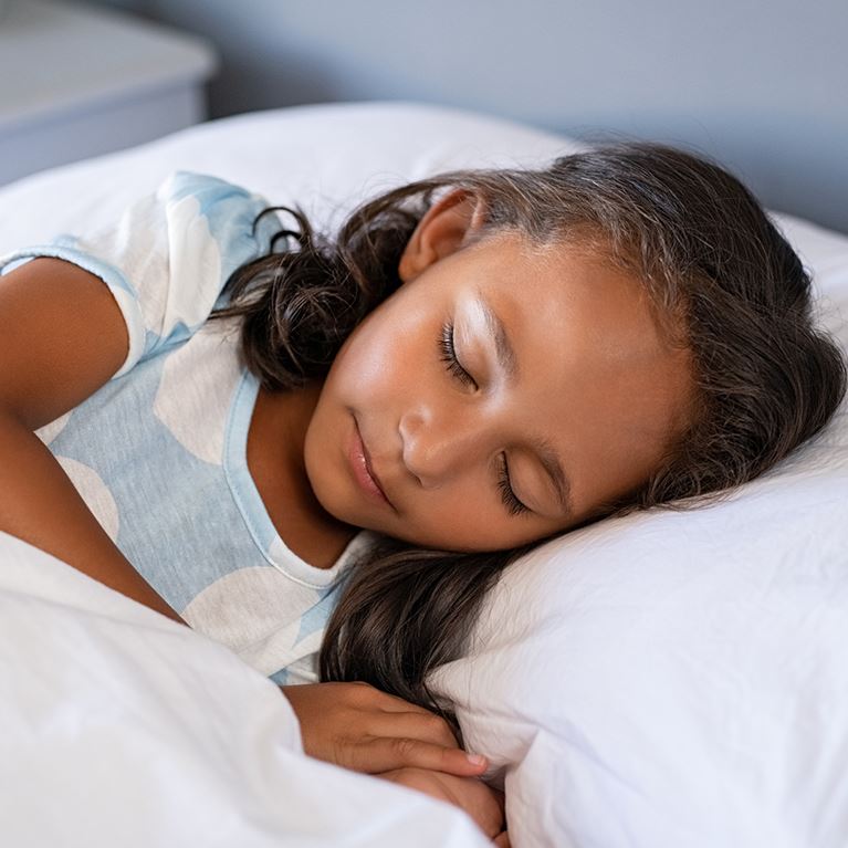 Adolescent female sleeping