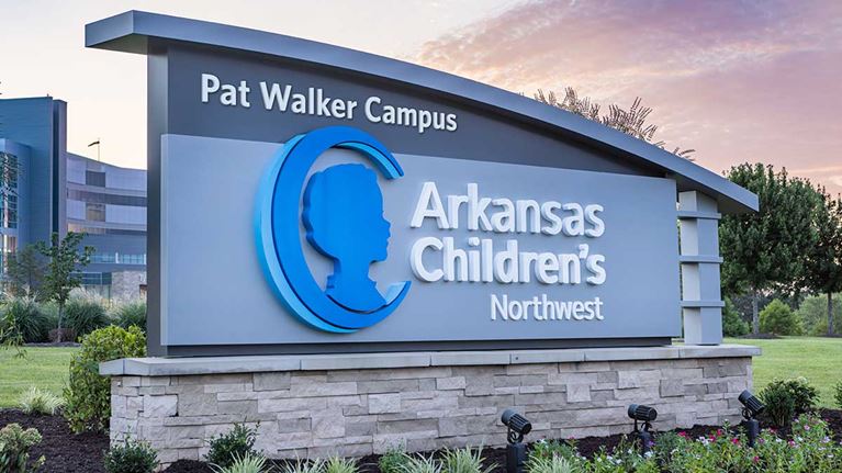 Pat Walker Campus Arkansas Children's Northwest sign.