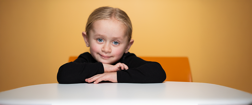 Little girl looking at the camera.