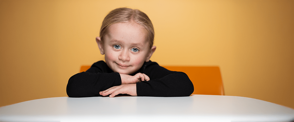 Little girl looking at the camera.