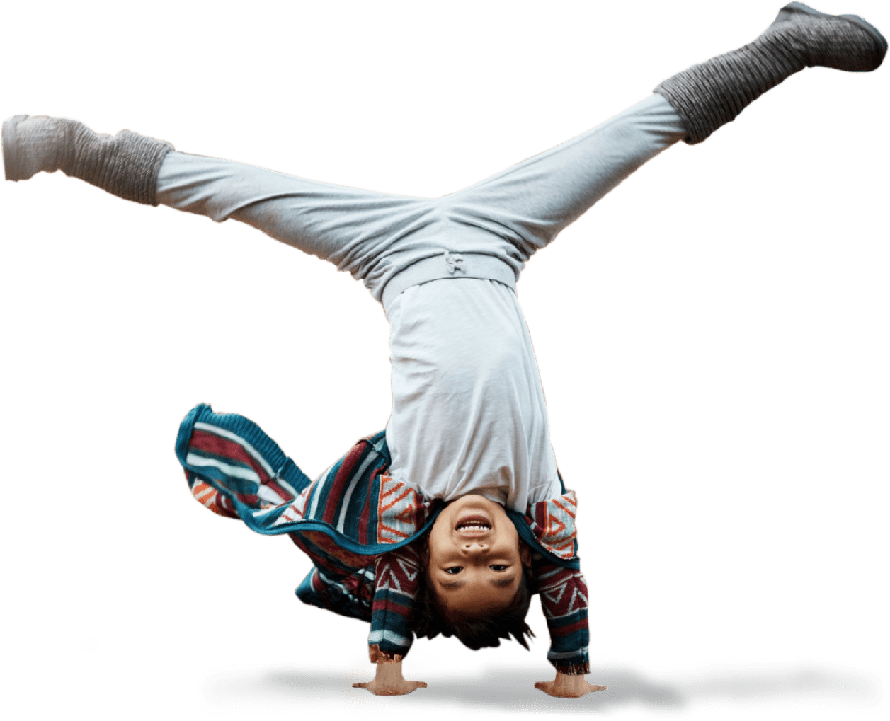Child doing cartwheel